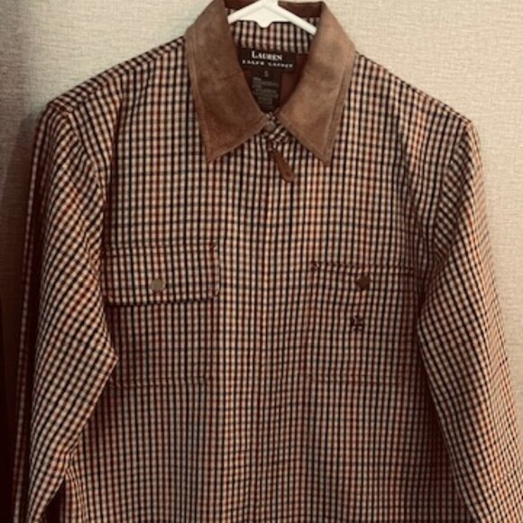 Ralph Lauren Brown & Tan Checkered Jacket ā Size S - Picture 1 of 3
